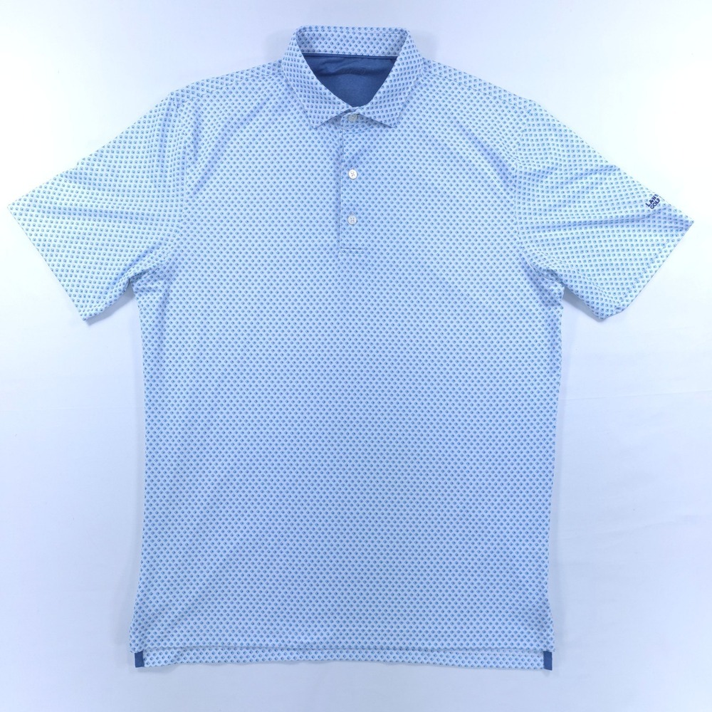 johnnie-O Light Blue Microprint Polo